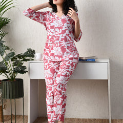 Ichaa Premium Rayon LoungeWear Set- Peach