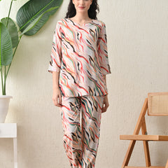 Ichaa Premium Rayon LoungeWear Set- Multicolor