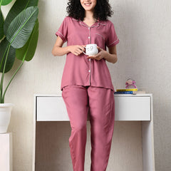 Ichaa Premium Rayon LoungeWear Set- Peach