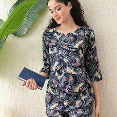 Ichaa Premium Rayon LoungeWear Set- Multicolor