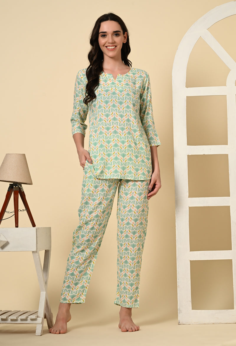 Premium Rayon Printed Night Suit