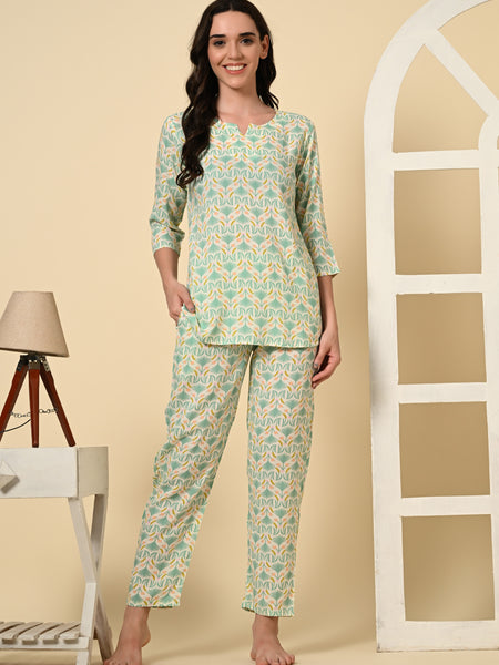 Premium Rayon Printed Night Suit