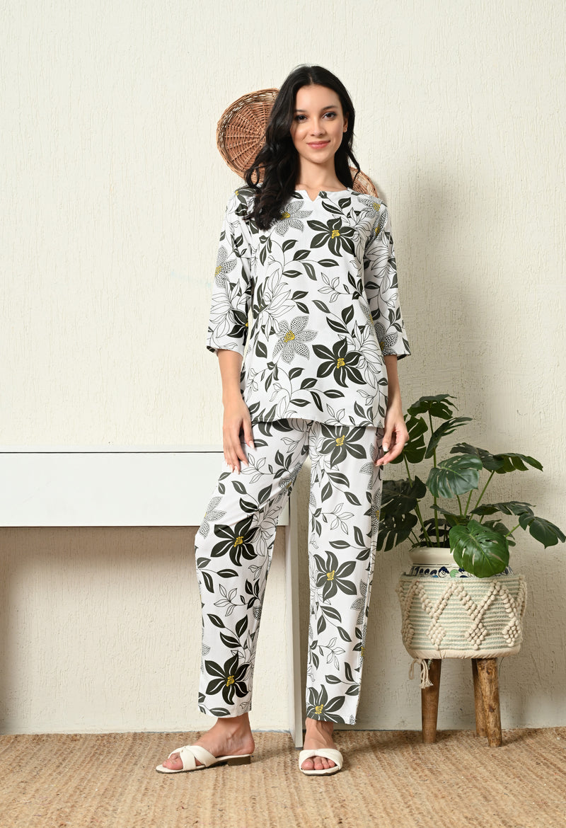 Premium Rayon Printed Night Suit