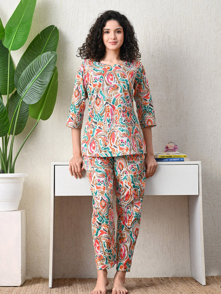 Premium Rayon Printed Night Suit