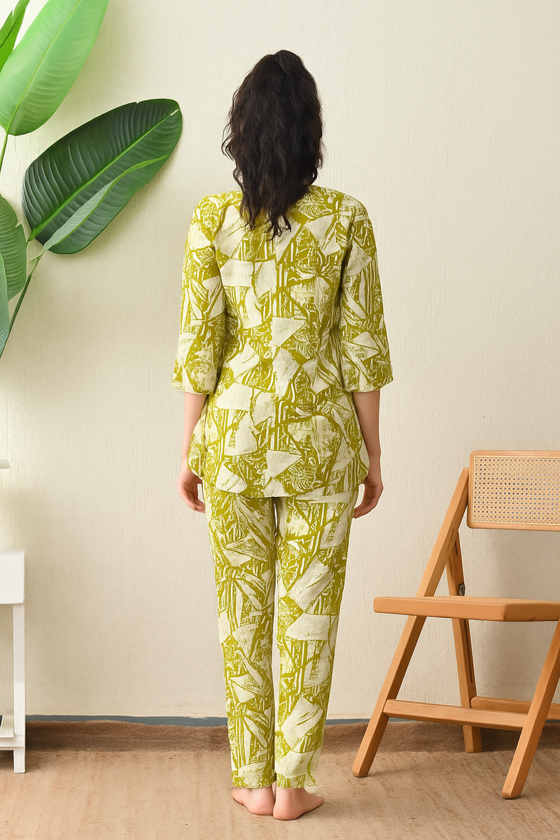 Ichaa Premium Rayon LoungeWear Set- Lime