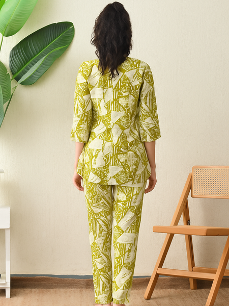 Ichaa Premium Rayon LoungeWear Set- Lime
