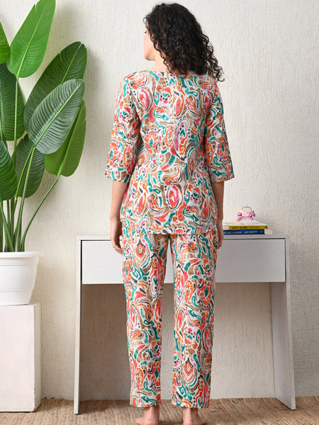 Premium Rayon Printed Night Suit