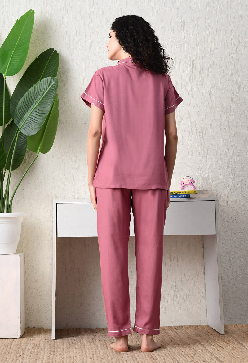 Ichaa Premium Rayon LoungeWear Set- Peach