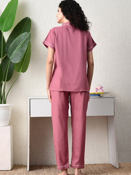 Ichaa Premium Rayon LoungeWear Set- Peach