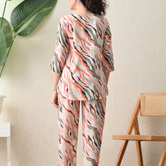 Ichaa Premium Rayon LoungeWear Set- Multicolor