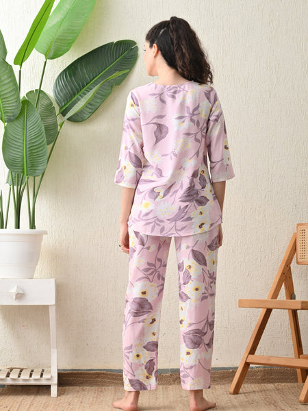 Ichaa Premium Rayon LoungeWear Set- Lavender