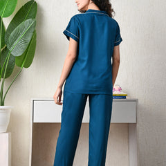 Ichaa Premium Rayon LoungeWear Set- Teal