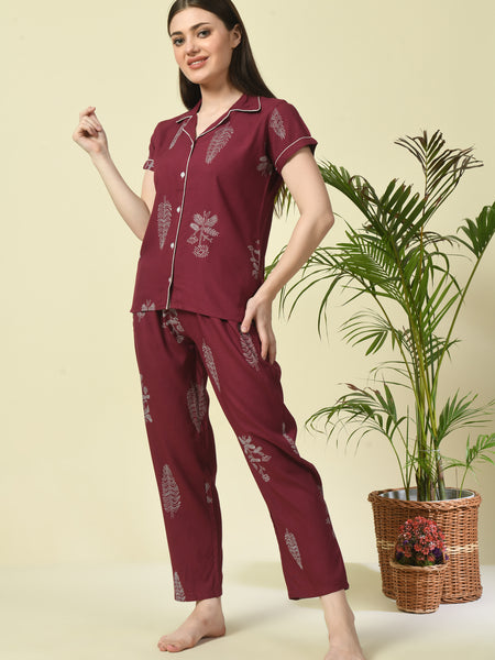 Premium Rayon Printed Night Suit