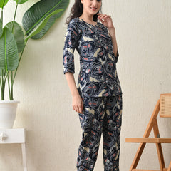 Ichaa Premium Rayon LoungeWear Set- Multicolor