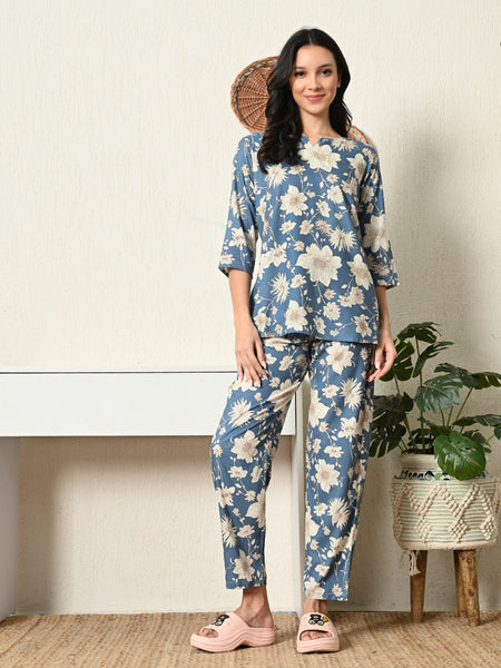 Premium Rayon Printed Night Suit