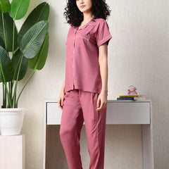Ichaa Premium Rayon LoungeWear Set- Peach