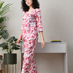 Ichaa Premium Rayon LoungeWear Set- Peach