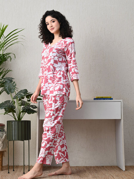 Ichaa Premium Rayon LoungeWear Set- Peach