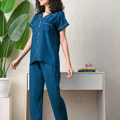 Ichaa Premium Rayon LoungeWear Set- Teal