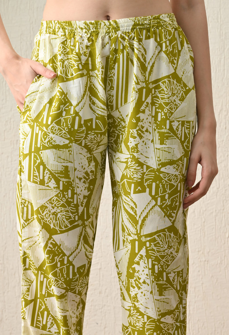Ichaa Premium Rayon LoungeWear Set- Lime