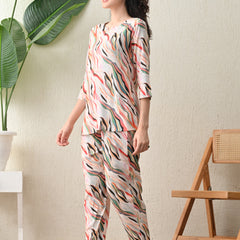 Ichaa Premium Rayon LoungeWear Set- Multicolor