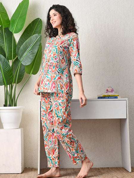 Premium Rayon Printed Night Suit