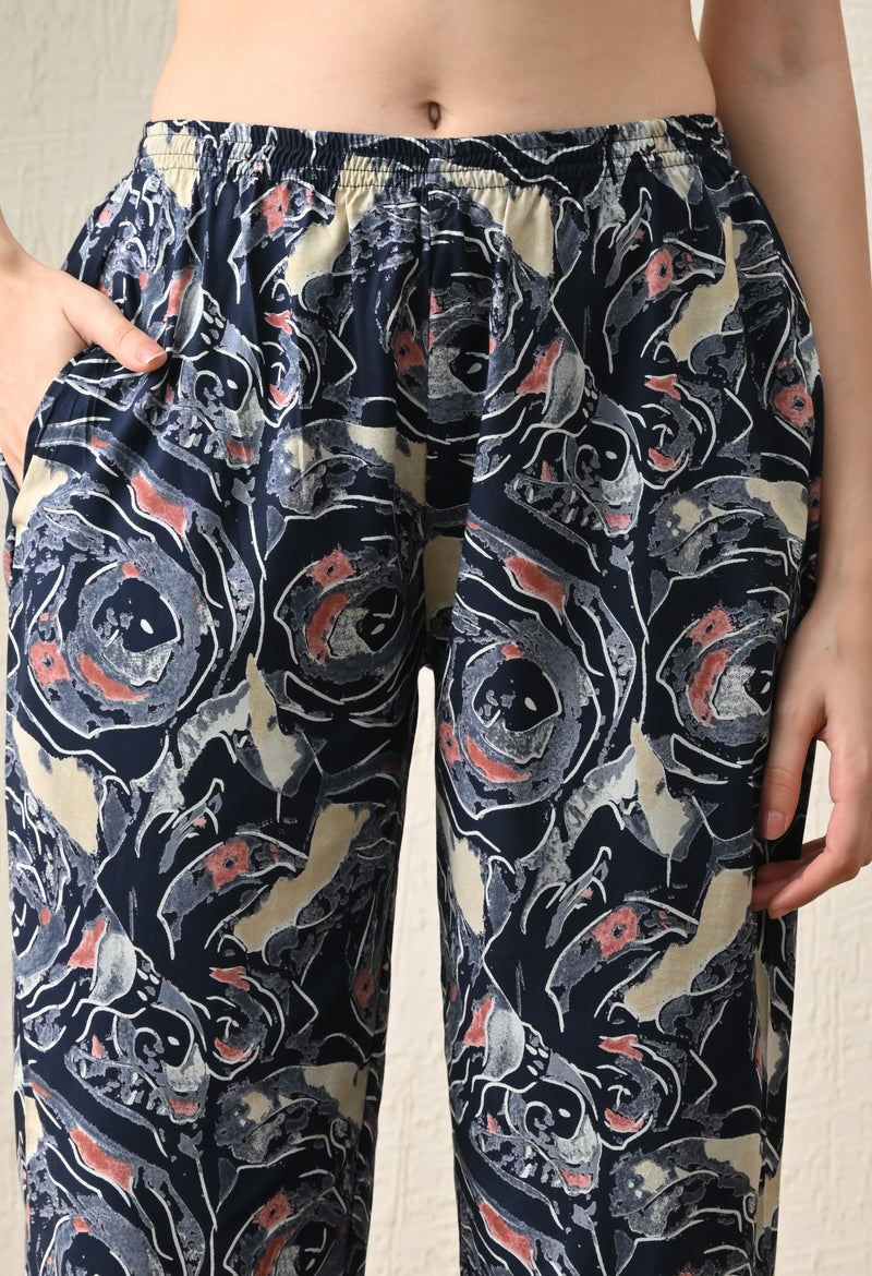 Ichaa Premium Rayon LoungeWear Set- Multicolor