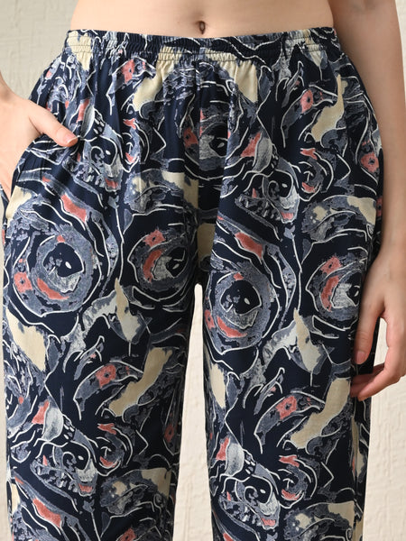 Ichaa Premium Rayon LoungeWear Set- Multicolor