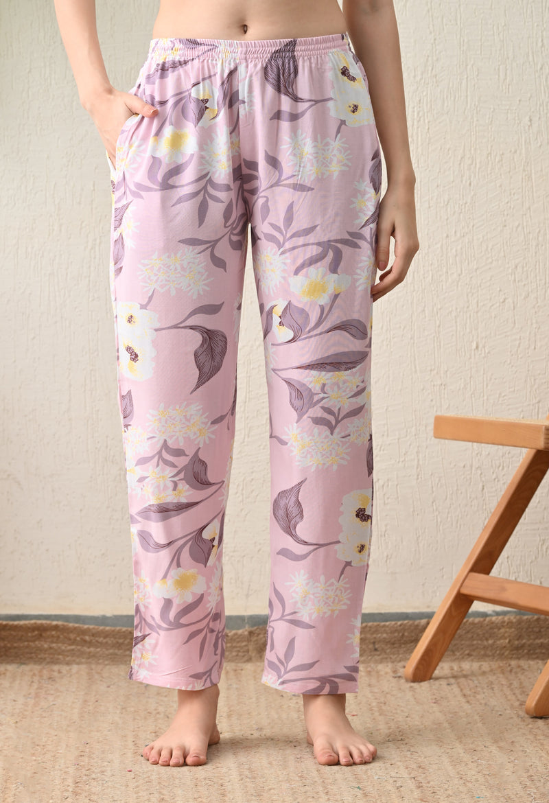 Ichaa Premium Rayon LoungeWear Set- Lavender