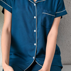 Ichaa Premium Rayon LoungeWear Set- Teal