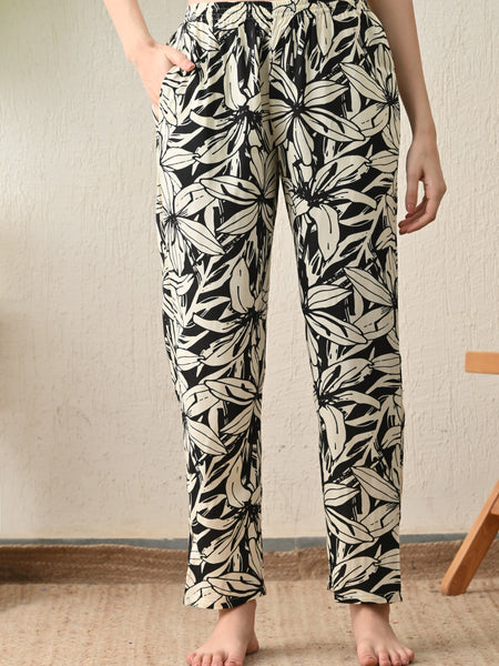 Ichaa Premium Rayon LoungeWear Set- Black