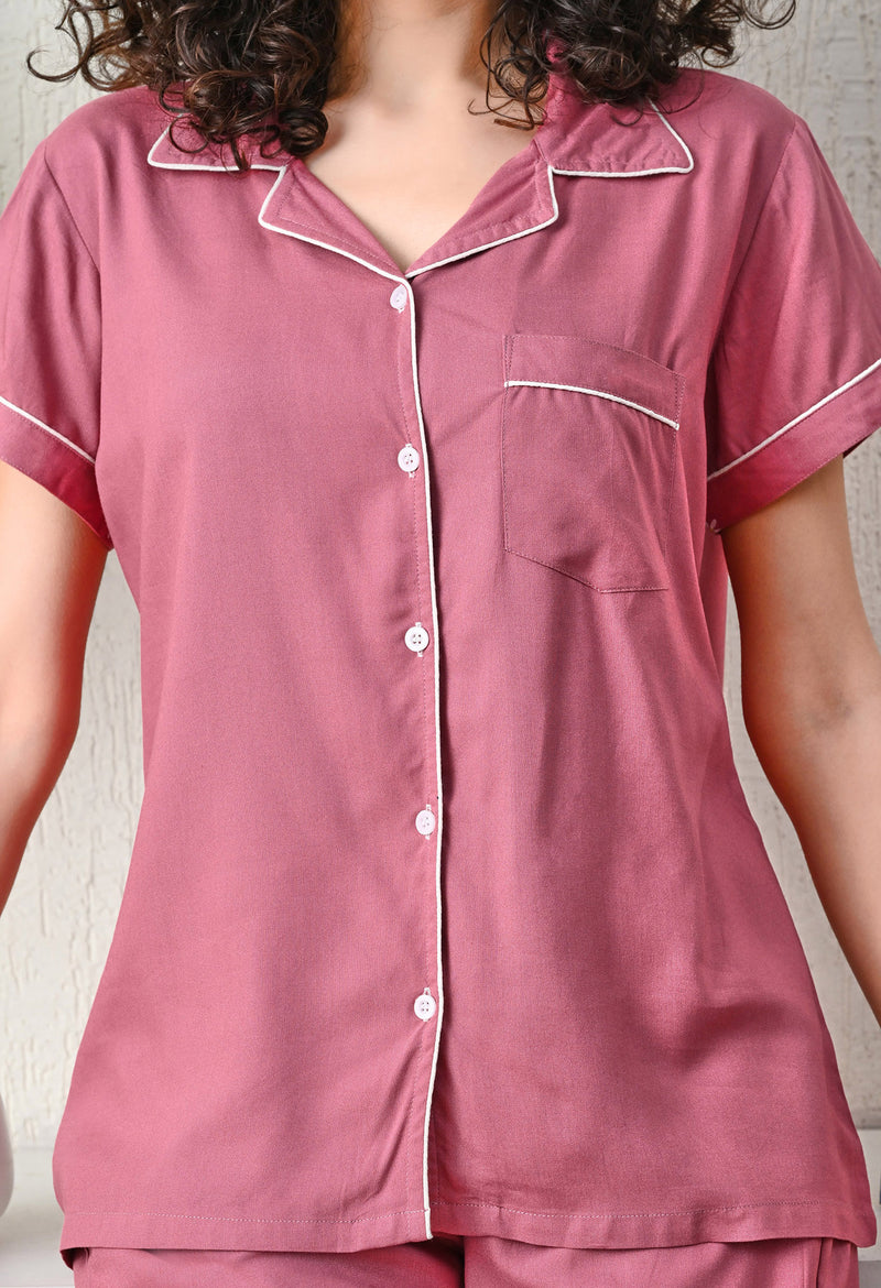 Ichaa Premium Rayon LoungeWear Set- Peach