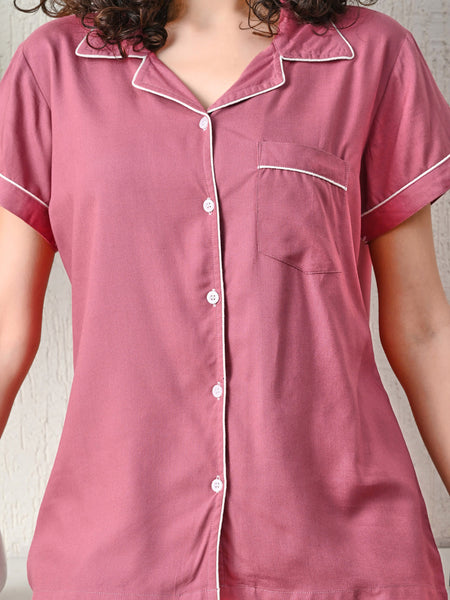 Ichaa Premium Rayon LoungeWear Set- Peach