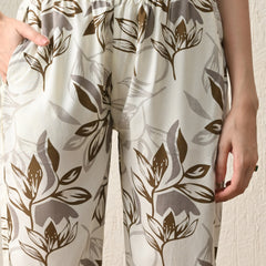 Ichaa Premium Rayon LoungeWear Set- Cream