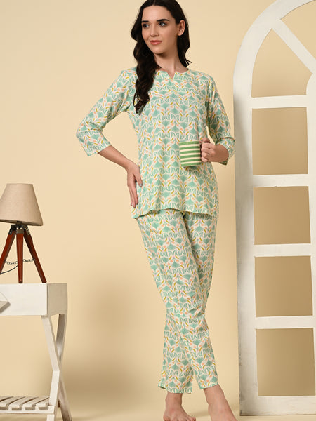 Premium Rayon Printed Night Suit