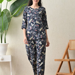 Ichaa Premium Rayon LoungeWear Set- Multicolor