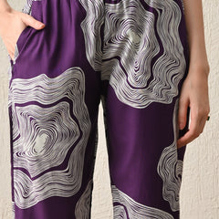 Ichaa Premium Rayon LoungeWear Set- Purple