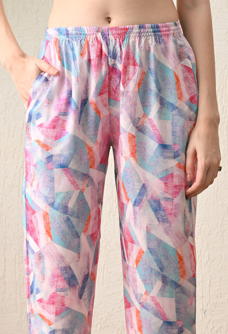 Ichaa Premium Rayon LoungeWear Set- Multicolor