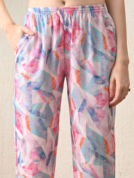 Ichaa Premium Rayon LoungeWear Set- Multicolor