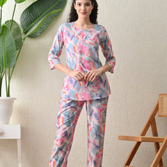 Ichaa Premium Rayon LoungeWear Set- Multicolor