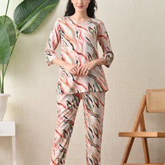 Ichaa Premium Rayon LoungeWear Set- Multicolor