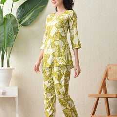 Ichaa Premium Rayon LoungeWear Set- Lime