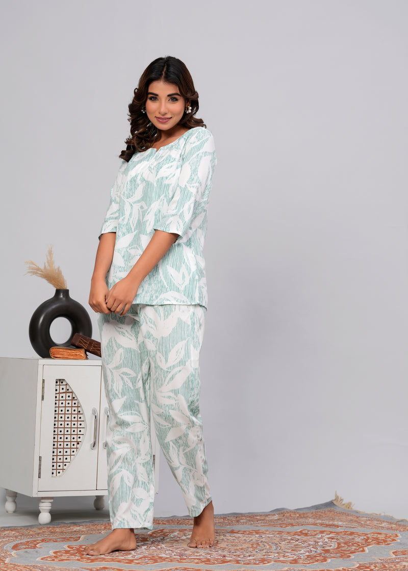 Premium Rayon Printed Night Suit