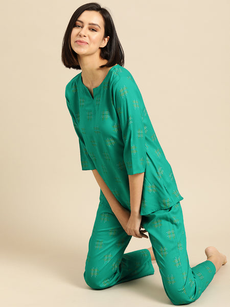 Premium Rayon Printed Night Suit