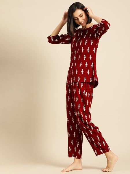 Premium Rayon Printed Night Suit